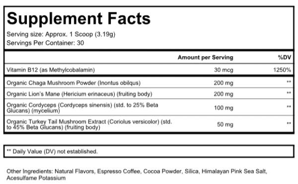 Best Espresso Coffee Blend w/ Mushroom Complex (Mocha)