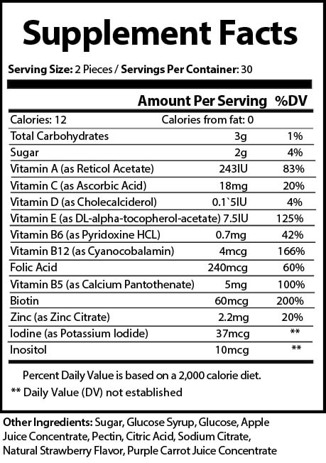 Adult Multivitamin Gummies (Strawberry Flavor)