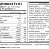 nutritional label for greens powder
